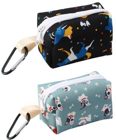 MWUMRCM Hundekotbeutel-Spender 2 Stück, tragbarer Kotbeutelhalter mit Reißverschluss für Hunde