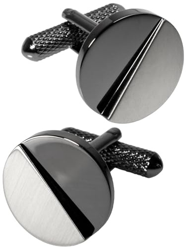 [TAVARAT] Cuff links mens Cufflinks for Men made in japan sophiscated design Tps-179（black silver）