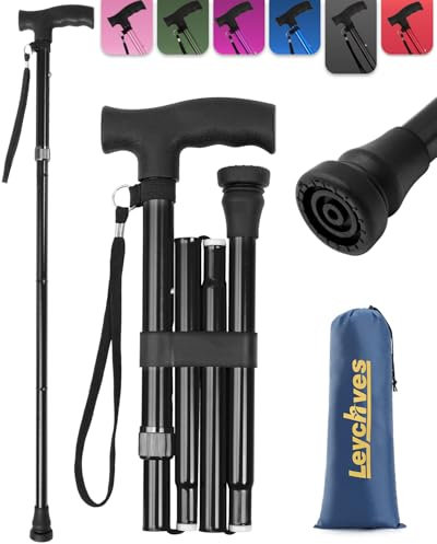 Gehstock Damen, Klappbar Höhenverstellbar Gehstock Herren für 5.2FT-6.1FT, Spazierstock für Senioren