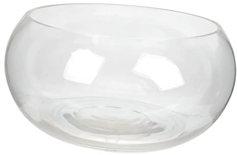 HANABASS Drum Fish Tank round Vase Design Tabletop Fish Bowl for Home Office Hydroponic Plant Planter Decorative Glass Bowl for Goldfish