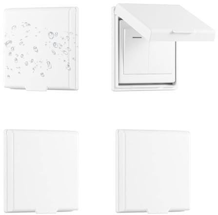4 Pezzi Prese Muro Copertura Impermeabile, Autoadesive Plastica Presa Coperchio Interruttore Coperture Spina Antipioggia, Scatola di Uscita a Ribalta Tipo 86, per Bagno, Casa, Esterno
