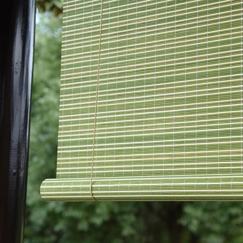 Benutzerdefinierte Bambusrollo, 50-150cm Breit Anpassbar Bambus Rollo Natur Jalousien Raffrollo Aussenbereich Wetterfest, Sonnenschutz Raffrollo Schatten Für Fenster Balkon Terrasse Innen(75 x 200 cm)