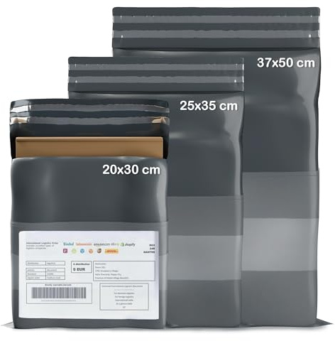 UGIX Paquete Vinted - Paquete de 30 bolsas de envío paquete Vinted, sobre de plástico, envío resistente, autoadhesivo, opaca para ropa, zapatos, libros, color gris