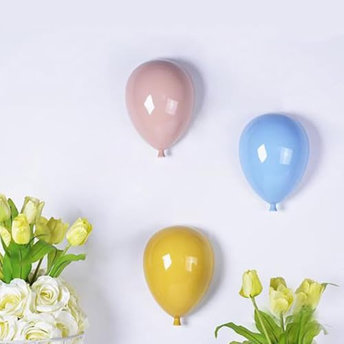 Scultura da Parete a Palloncino in Ceramica - Graziosa Arte da Parete per Decorazione di Stanza, Cameretta, Soggiorno e Ufficio