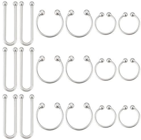 PH PandaHall 18pz Fermagli Bikini a Forma di U Clip per Bikini in Lega, 3 Misure Chiusura a Gancio Frontale per Reggiseno per Cucire Lingerie e Costumi da Bagno, Platino