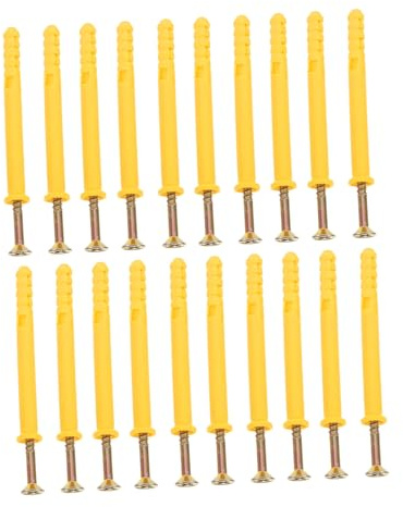 Tofficu 20 Piezas Kit Anclajes de Pared con Tornillos Inoxidable para Instalación Drywall Anclajes de Expansión de Plástico para Montaje Seguro y Estable