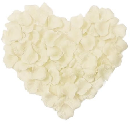 1000pcs Silk Ivory Artificial Rose Petals for Bedroom,Romantic Artificial Rose Petals for Weddings, Valentine’s Day, Proposals, Confetti for Tables, Parties, Baths, Anniversary, Birthday & Events