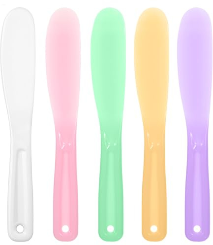 5 Stück Maskenpinsel, Ymapinc Cremespatel & Kosmetik Spatel, Kosmetikspatel Set für Gesicht & Creme, Wiederverwendbare Plastikspatel, Masken Pinsel Set für Hautpflege DIY-Make-up