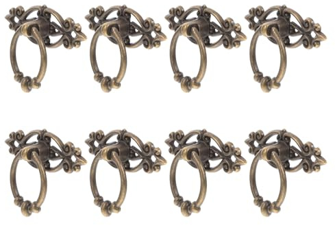 Veemoon 8 Piezas Tiradores para Muebles Retro de Manijas de Anilla de Bronce Antiguo Tiradores Vintage para Armarios y Herrajes de Zinc para Decoración Clásica