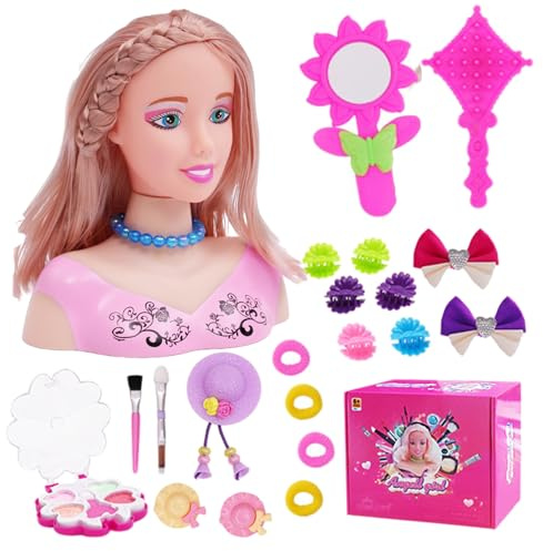 Tête de poupée pour coiffure, 35 pièces/ensemble, tête de coiffure simulée pour enfants, apprentissage imaginatif et du maquillage, jouets simulation pour filles, cadeaux pour filles, ensemble 2