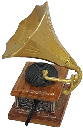 ZYHARUKO Gramophone miniature pour maison de poupée - Idéal pour les collectionneurs d'art et d'intérieur classique - Accessoire de photographie de table