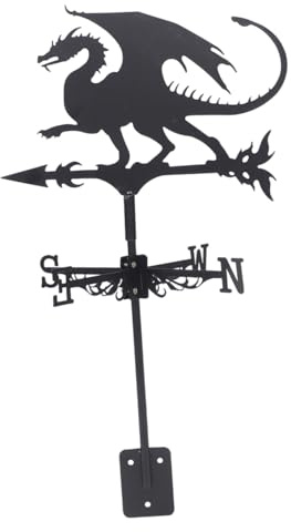 DOITOOL Banderuola Segnavento Drago in Metallo per Esterni, Decorazione Vintage per Tetto e Giardino, Indicatore di Direzione del Vento Resistente per Fattoria e Halloween, Montaggio