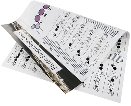 LRXIYODE Übungsinstrument Lernhilfe und für Flötenanfänger Flöten aus Beschichtetem Papier Akkordtabelle zum Üben Praktisches Flötenposter für Querflötenlernen
