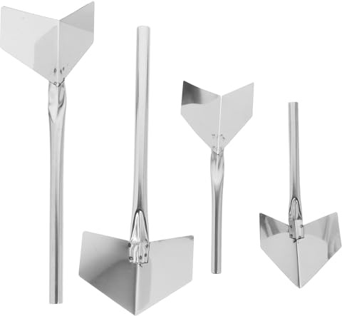Ciieeo Jeu de 4 Outils pour Cloisons Sèches en Acier Inoxydable, Truelle à Plâtre pour Angles Intérieur et Extérieur, Polissage Rapide et Finition pour Rénovation