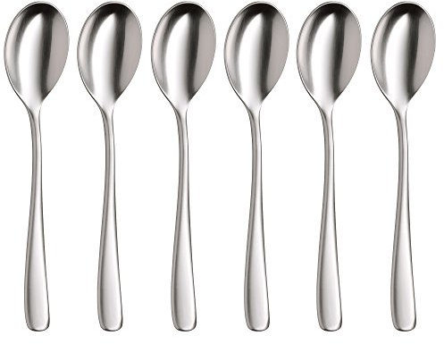 WMF Vision Espressolöffel Set 6-teilig, 10,8 cm, Espresso Löffel Cromargan protect Edelstahl mattiert, kleine Löffel kratzbeständig, spülmaschinenfest