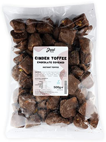 Just Treats Chocolate Coated Cinder Toffee (500g Share Bag)