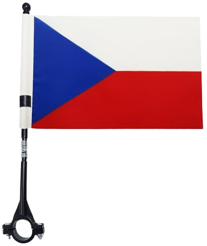 AZ FLAG Fahrradflagge Tschechien 21x15 cm Leichtes Polyester Plastikstab | Für außen Tschechische Fahrradflagge Česko leichte wetterfeste Ausführung mit Kunststoffstab