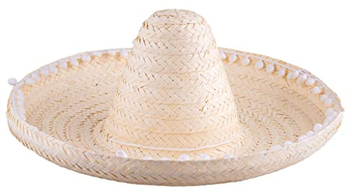 PARTY DISCOUNT NEU Hut Sombrero aus Stoh, Natur, ca. 45cm