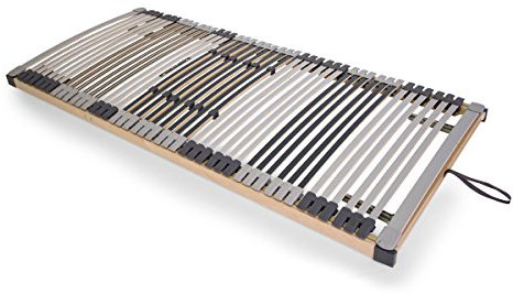 Amethyst 7 Zonen Lattenrost fest TÜV Zertifiziert aus Stabiler Buche 44 Federleisten 100x200,MONTIERTE Lieferung, 100 x 200 cm, fest