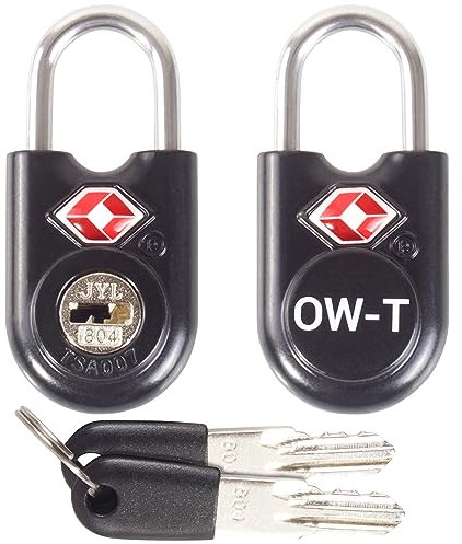 OW-Travel Schloss mit Schlüssel Kofferschloss Vorhängeschloss Gepäckschloss Sicherheitsschloss Schlüsselschloss Diebstahl Sicheres Lock TSA Schloss für Reisekoffer Spind Rucksack Luggage:2 Schwarz
