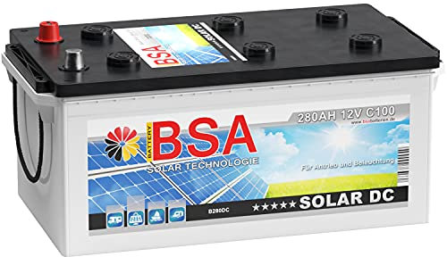BSA Solar DC 12V 280Ah Batterie Solarbatterie Versorgungsbatterie Boot Wohnmobil - 6 Grössen (280Ah)