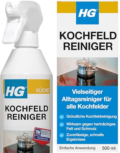 HG Kochfeldreiniger-Spray, Induktions-, Keramik- und Gasherdentfetter für den täglichen Gebrauch – 500 ml