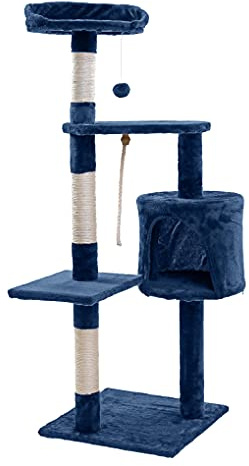 ESTEXO Katzenkratzbaum Kratzbaum Katzenbaum 112 cm Spielbaum XL Kletterbaum für Katzen Kratzmöbel Spielmöbel Dunkelgrau