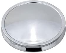 H.Bauer jun. große Runde Pillendose verchromt Ø 8 cm - Tablettendose 7 Wochentage mit Kunststoffeinsatz - Pillenbox für unterwegs, die Handtasche oder als Geschenk