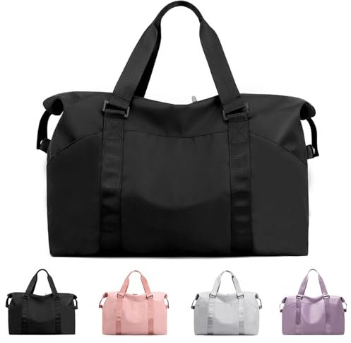 SIVENKE Sporttasche Damen Herren mit Nassfach, Freizeit Handtasche faltbar Gym Tasche Shopping-Bag Weekender Reisetasche