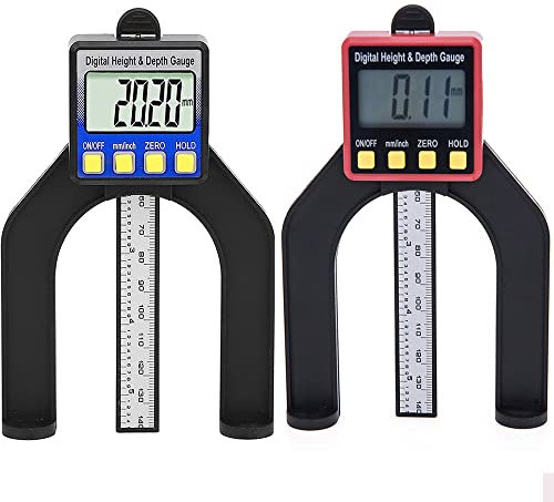 Digitaler Tiefenmesser, hochpräziser Höhenmesser Tiefenmesser mit magnetischer Selbstaufstellung, 0-60mm Tiefe, 0-80mm Höhe