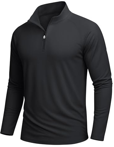 MAGCOMSEN UV Shirt Herren UPF 50+ 1/4 Reißverschluss Funktionsshirt Langarm Rashguard Sportshirt Sweatshirt Longsleeve