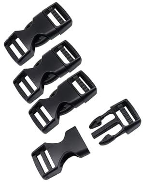 BAIWOAK Schnellverschluss-Schnallen, 15 mm/20 mm/25 mm/32 mm/38 mm/50 mm, doppelt verstellbare Kunststoff-Schnallenclips für Rucksackgurte