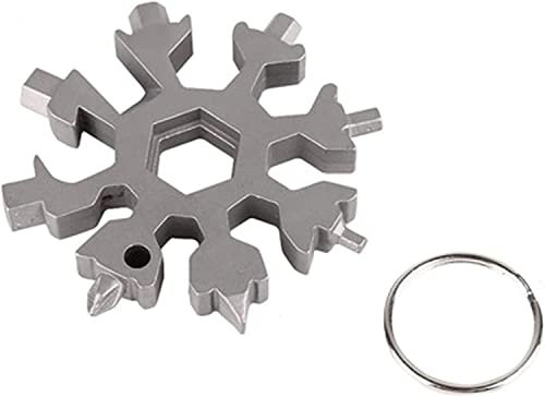 LSSEDA 18-in-1 Snowflake Multi Tool,Incredible Tool,Snowflake Multi Stainless Tool Portable Snowflake Shape Keychain Screwdriver Key Ring Multipurpose Camp multitool (Color : Gold) (Color : Onecolor)