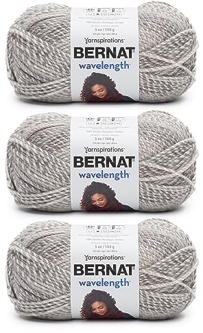 Bernat Wavelength Pearl Yarn - 3 Pack of 5oz/140g - Acrylic - #5 Bulky - 223 Yards - Knitting & Crochet