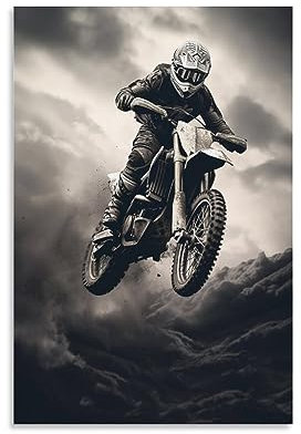 AYAROS Klassisches Motorrad Malerei Poster Retro Glam Cool Racing Leinwand Wandkunst Drucke Malerei für Haus Zimmer