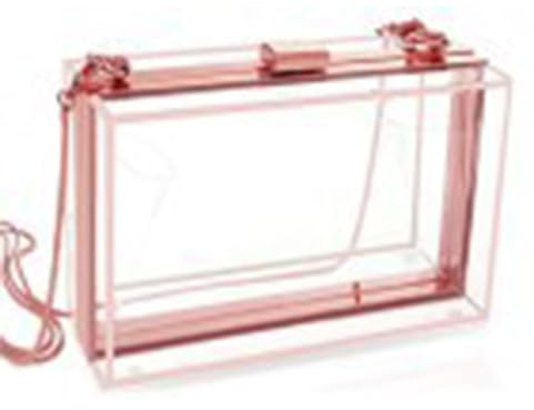 MOISTRI Frauen Klare Geldbörse Acryl Abend Clutch Tasche Schulter Handtasche Einzigartige Abendtaschen und Clutches Umhängetasche Rose Gold-T