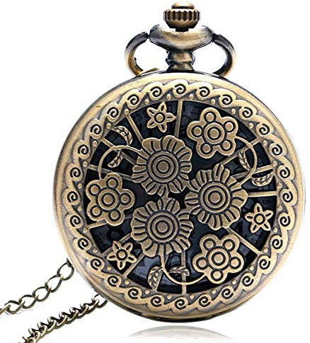 GeRRiT Montre de Poche pour Hommes, Collier rétro, Pendentif, Montre de Poche pour Dames et Femmes, Cadeau pour Hommes et Femmes
