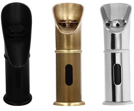 Infrarot Sensor Wasserhahn, Automatisch Induktion Badarmatur, Kaltwasser Armaturen Auslauf Höhe 10 cm Wasserfall Waschtischarmatur für Schulen Hotels Einkaufszentren Andere (Silber)