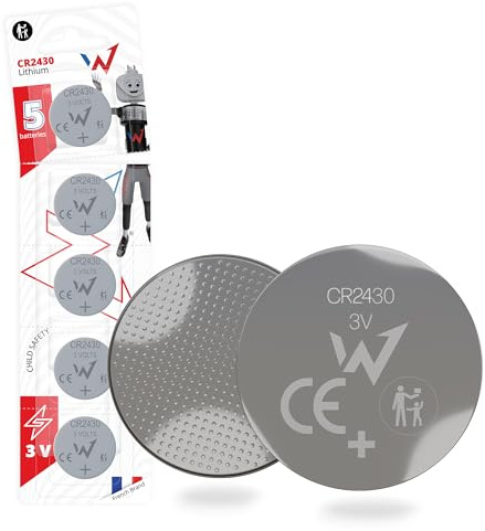Wonder Full Energy – Lot de 5 Piles Boutons CR2430 3V Lithium – Longue Durée, Jusqu’à 1500h – Sécurité Enfant, Emballage Antifuite – pour Télécommandes, Montres, Calculatrices, Jouets et Électronique