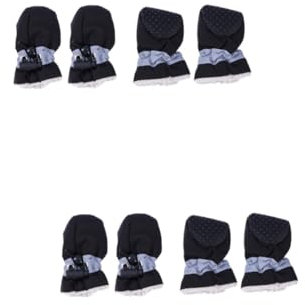 Supvox 2 Stück Hundestiefel Hunde Winterschuhe Hunde Regenstiefel Warme Hundeschuhe Schneeschuhe Hundeschuhe Strand Hundeschuhe rutschfeste Hundeschuhe Warme Haustierschuhe Schwarz