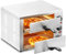 VEVOR Kommerzieller Pizzaofen Backofen, 2-lagig 305 mm, elektrischer Pizzaofen aus Edelstahl mit drei Drehknöpfen, Mehrzweck-Pizzamaker Indoor, zum Backen im Restaurant, zu Hause, Schwarz