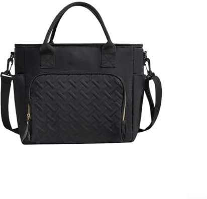 Stilvolle isolierte Lunchtasche mit geräumigem Fach, für Arbeit und Outdoor-Aktivitäten mit verstellbarem Schultergurt (schwarz)