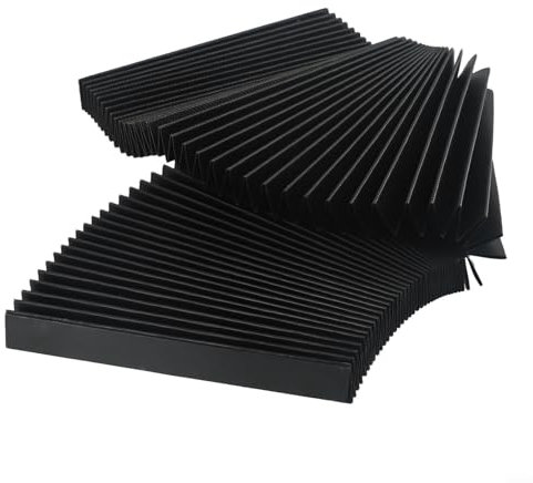 CNC Machine Guard Cloth,Milling Machine Protective Flat Accordion Bellows Cover High Strength Oil-proof,Black(165mm)