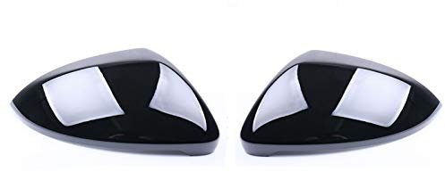 MKVAXR Carbon Fiber Bright Black Side Rückspiegel Abdeckung, for VW, for Golf, GTI 7 Mk7 2014 2015 2016 2017 2018, for Touran, Außenspiegel-Abdeckkappen(Black)