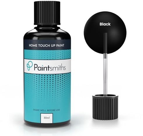Paintsmiths Home Touch Up Paint - Multi Surface Paint for Metals, Radiators, Wood & uPVC - Gloss Finish - Brush for Easy Application - Quick Drying - High Opacity for Scuffs & Scratches (Black)