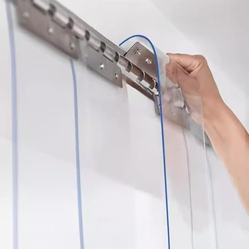 KJoBDwz Streifenvorhang for Tür, PVC-Streifen-Türvorhang, Gefrierraum-Türvorhang-Set (Größe: 1,35 x 2 m) PVC Streifenvorhang Lamellen