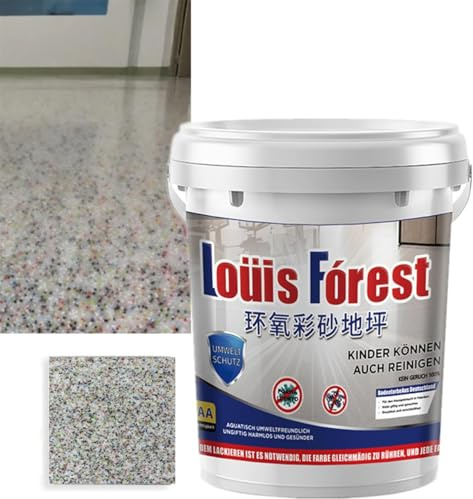 Peinture époxy colorée pour sol - Pelinuar - 500 ml (Lot de 1) - Effet marbre brillant - Sable coloré auto-nivelant - Peinture de garage - Écologique (colorée)