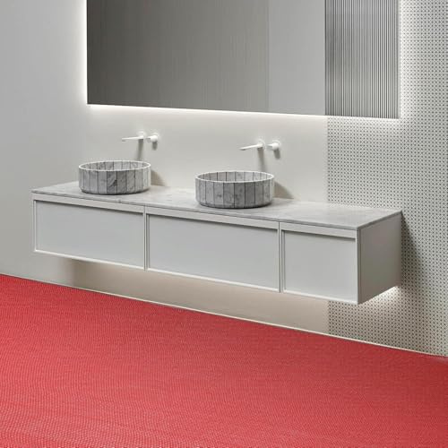 LONGSAND Tapis de Sol pour Drainage extérieur Tapis de Piscine antidérapant en PVC Tapis pour Zone Humide Commerciale pour Restaurant Cuisine Salle de Bain Bars Garage Waterpark,Rouge,0.9×5M