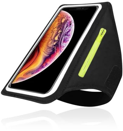 Dalephoric Fascia da Braccio con Borsa Auricolare, Porta Cellulare Corsa Sweatproof, Porta Telefono Corsa, Fascia Braccio Running, Fino a 6,8, per Jogging, Palestra, Ciclismo, Escursioni (Nero)