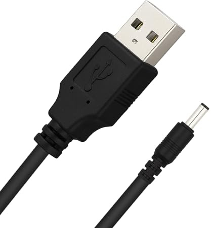 Supecesorio USB to DC Power Cable, Universal 5V Charging Cord 3.5 x 1.35mm Plug Jack Replacement, for Electric Toothbrush HUB Splitter Router LED LightsBlack 1M